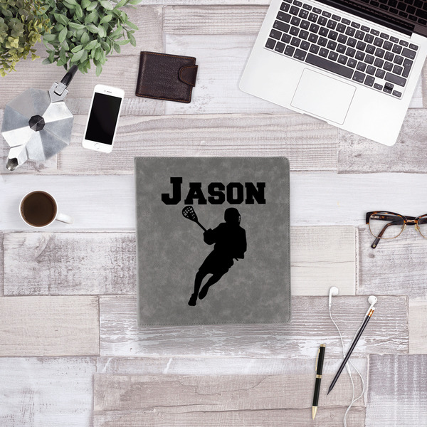 Lacrosse Leather Binder - 1" - Grey - Lifestyle View