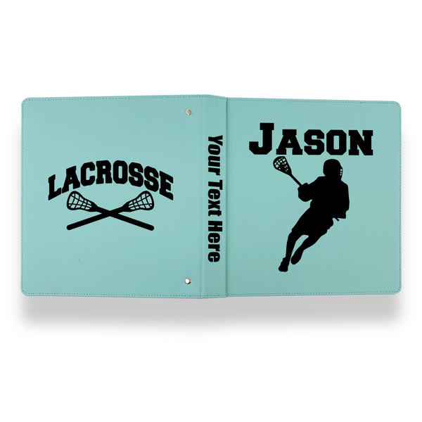 Lacrosse Leather Binder - 1" - Teal - Back Spine Front View