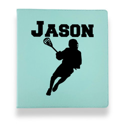 Lacrosse Leather Binder - 1" - Teal (Personalized)