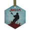 Lacrosse Frosted Glass Ornament - Hexagon