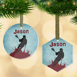 Lacrosse Flat Glass Ornament w/ Name or Text