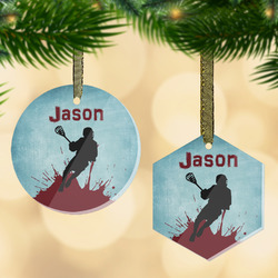 Lacrosse Flat Glass Ornament w/ Name or Text