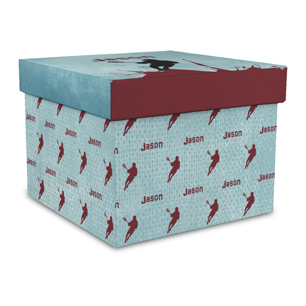 Custom Lacrosse Gift Box with Lid - Canvas Wrapped - Large (Personalized)
