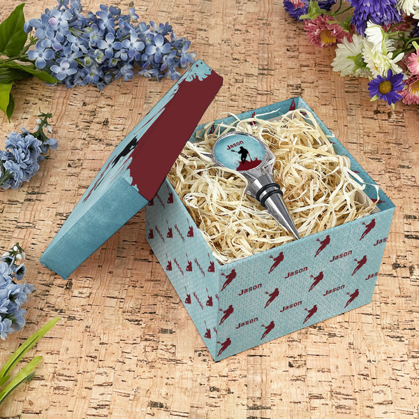 Lacrosse Gift Boxes with Lid - Canvas Wrapped - Medium - In Context