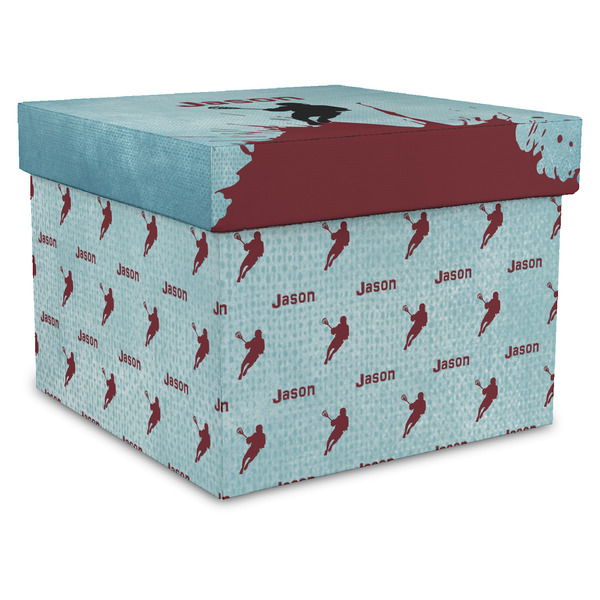 Custom Lacrosse Gift Box with Lid - Canvas Wrapped - X-Large (Personalized)