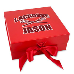 Lacrosse Gift Box with Magnetic Lid - Red (Personalized)