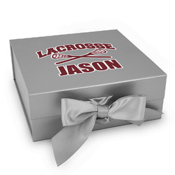 Lacrosse Gift Box with Magnetic Lid - Silver (Personalized)
