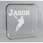Lacrosse Glass Cake Dish - 8in x 8in (Personalized)