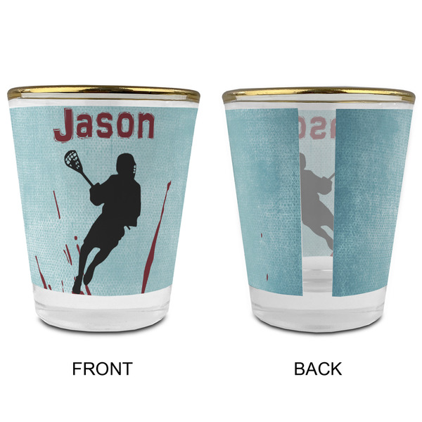 Lacrosse Glass Shot Glass - with gold rim - APPROVAL