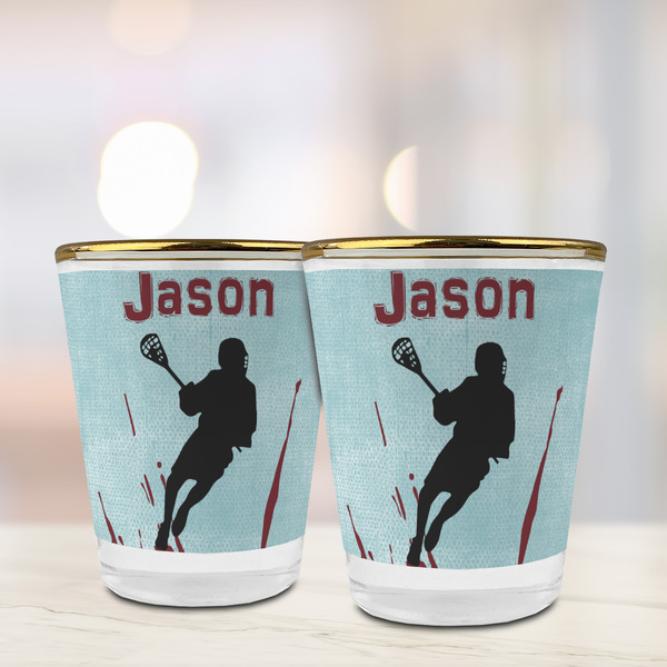 Lacrosse Glass Shot Glass - with gold rim - LIFESTYLE