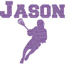 Lacrosse Glitter Sticker Decal - Up to 9"X9" (Personalized)