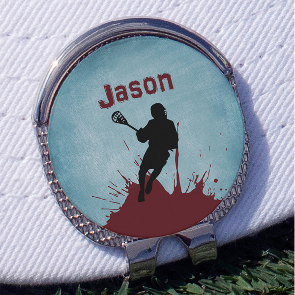 Custom Lacrosse Golf Ball Marker - Hat Clip