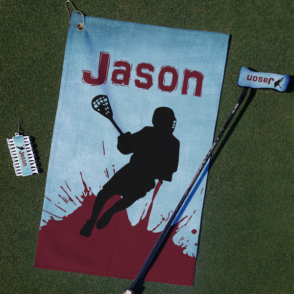 Custom Lacrosse Golf Towel Gift Set (Personalized)