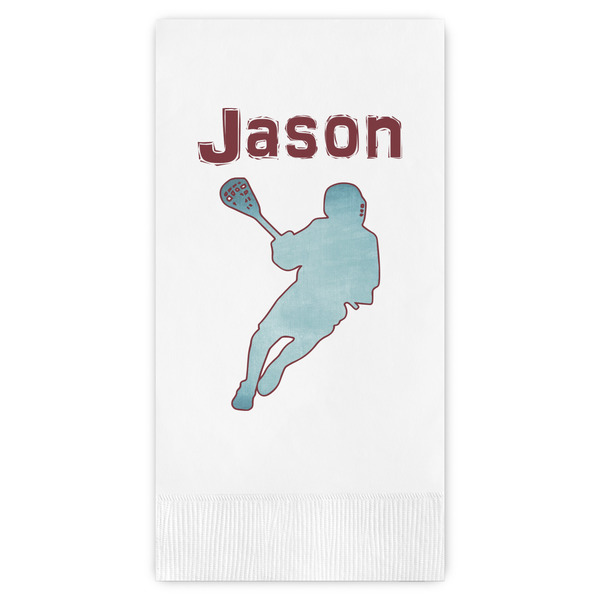 Custom Lacrosse Guest Napkins - Full Color - Embossed Edge (Personalized)