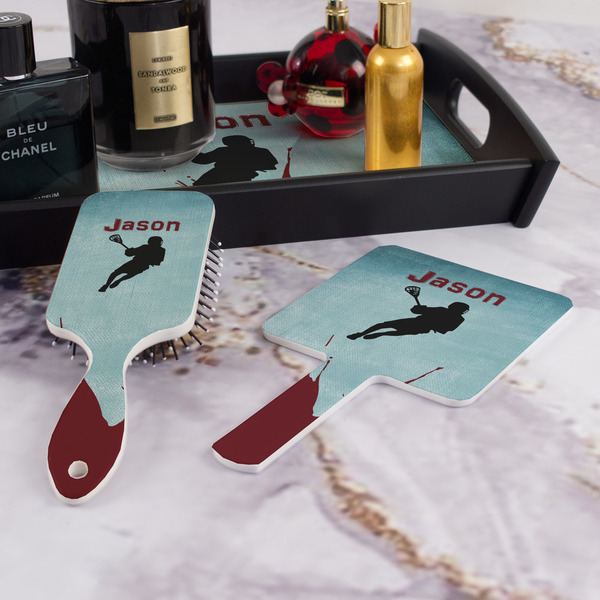 Lacrosse Hair Brush and Hand Mirror - Bathroom Scene