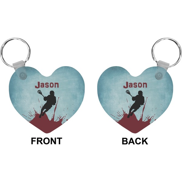 Lacrosse Heart Keychain (Front + Back)