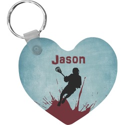 Lacrosse Heart Plastic Keychain w/ Name or Text