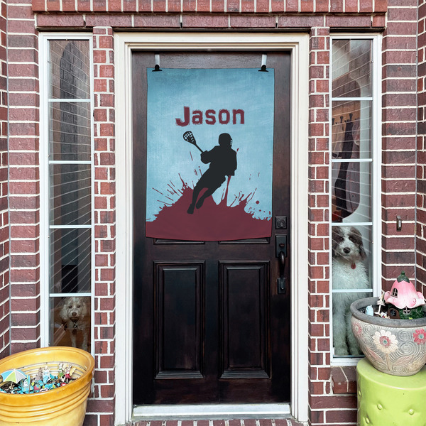 Lacrosse House Flags - Double Sided - (Over the door) LIFESTYLE