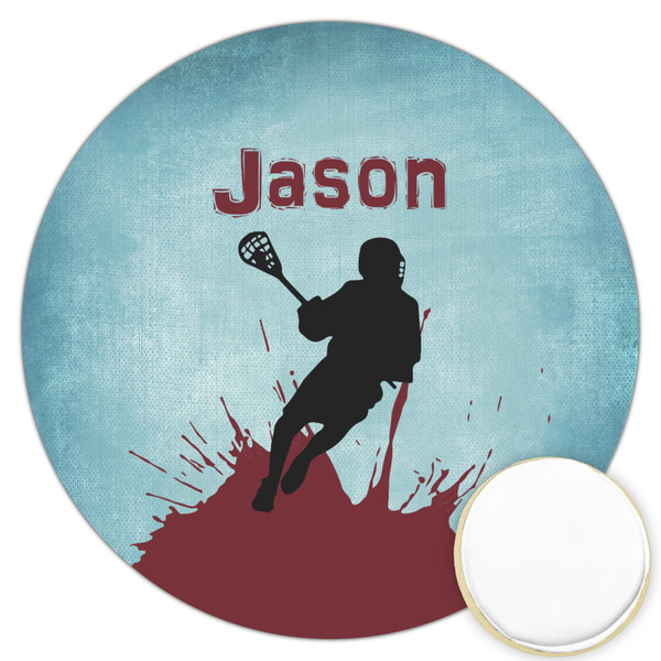 Custom Lacrosse Printed Cookie Topper - 3.25" (Personalized)