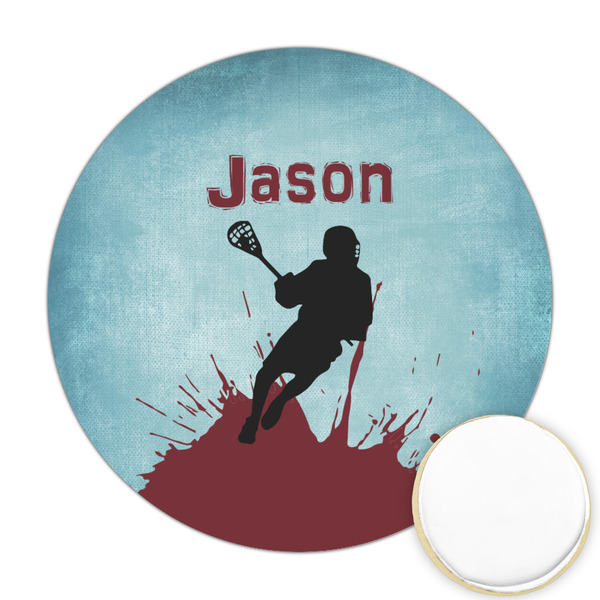 Custom Lacrosse Printed Cookie Topper - Round (Personalized)