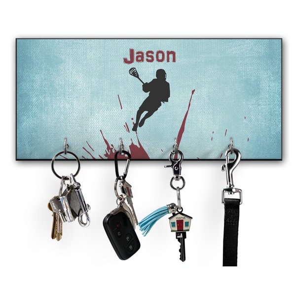 Custom Lacrosse Key Hanger w/ 4 Hooks w/ Graphics and Text