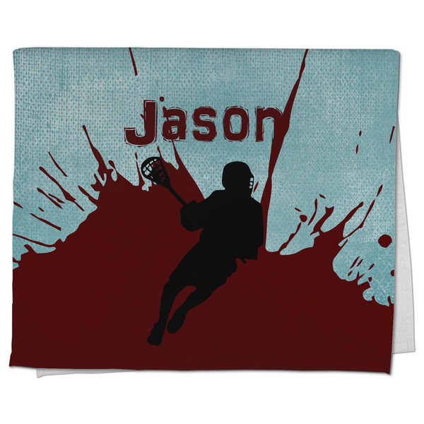 Custom Lacrosse Kitchen Towel - Poly Cotton w/ Name or Text