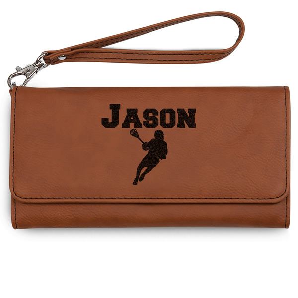 Custom Lacrosse Ladies Leatherette Wallet - Laser Engraved - Rawhide (Personalized)