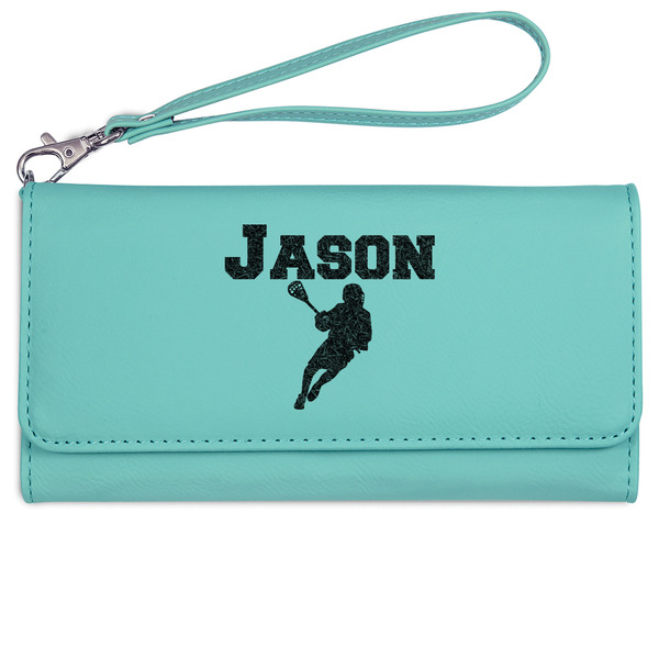Lacrosse Ladies Wallet - Leather - Teal - Front View
