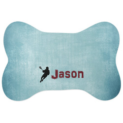 Lacrosse Bone Shaped Dog Food Mat (Large) (Personalized)