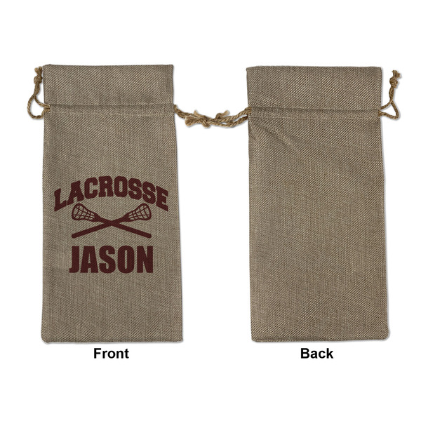 Lacrosse Large Burlap Gift Bags - Front Approval