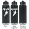 Lacrosse Laser Engraved Water Bottles - 2 Styles - Front & Back View