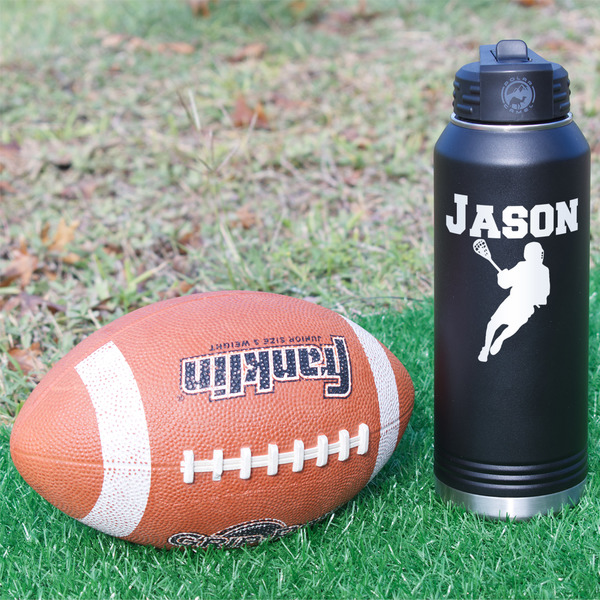 Lacrosse Laser Engraved Water Bottles - In Context