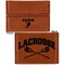 Lacrosse Leather Business Card Holder - Front Back