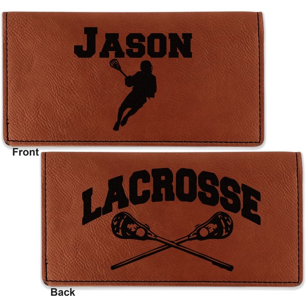 Lacrosse Leather Checkbook Holder Front and Back