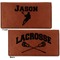 Lacrosse Leather Checkbook Holder Front and Back