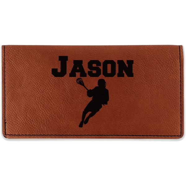 Custom Lacrosse Leatherette Checkbook Holder (Personalized)