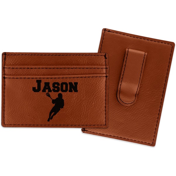 Custom Lacrosse Leatherette Wallet with Money Clip (Personalized)