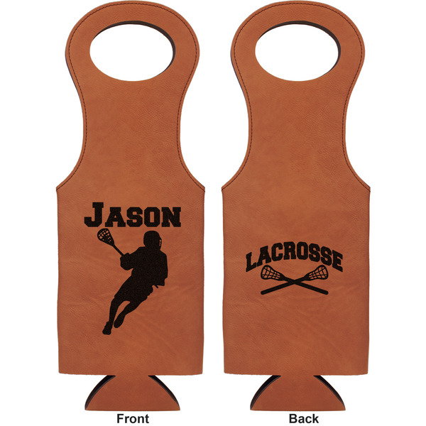 Lacrosse Leatherette Wine Tote Double Sided - Front and Back