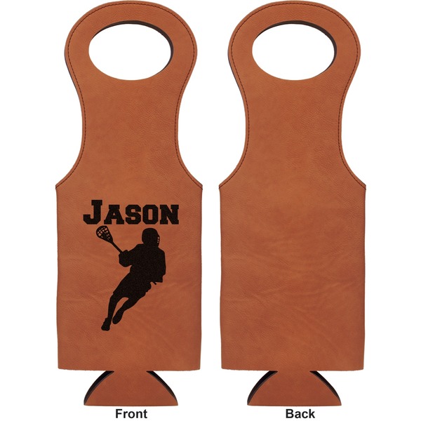 Lacrosse Leatherette Wine Tote Single Sided - Front and Back