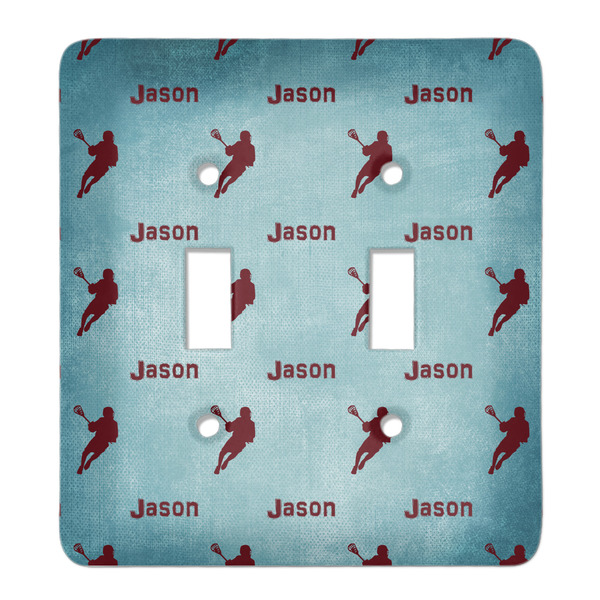 Custom Lacrosse Light Switch Cover (2 Toggle Plate) (Personalized)