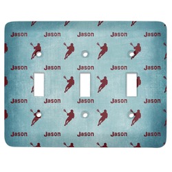Lacrosse Light Switch Cover (3 Toggle Plate) (Personalized)