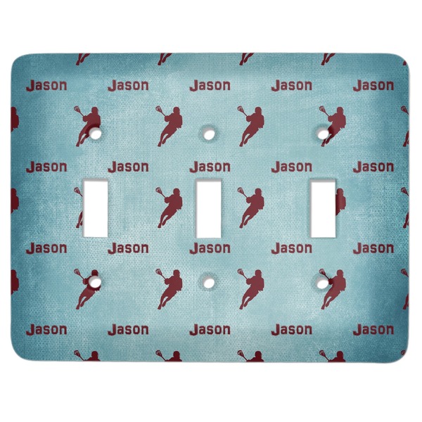 Custom Lacrosse Light Switch Cover (3 Toggle Plate) (Personalized)