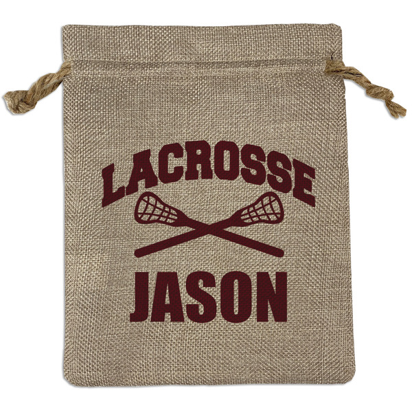 Custom Lacrosse Burlap Gift Bag (Personalized)