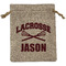 Lacrosse Medium Burlap Gift Bag - Front (Personalized)
