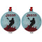 Lacrosse Metal Ball Ornament - Front and Back