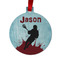 Lacrosse Metal Ball Ornament - Front