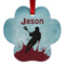 Lacrosse Metal Paw Ornament - Double Sided w/ Name or Text
