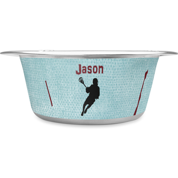 Custom Lacrosse Stainless Steel Dog Bowl (Personalized)