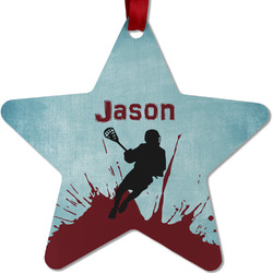 Lacrosse Metal Star Ornament - Double Sided w/ Name or Text
