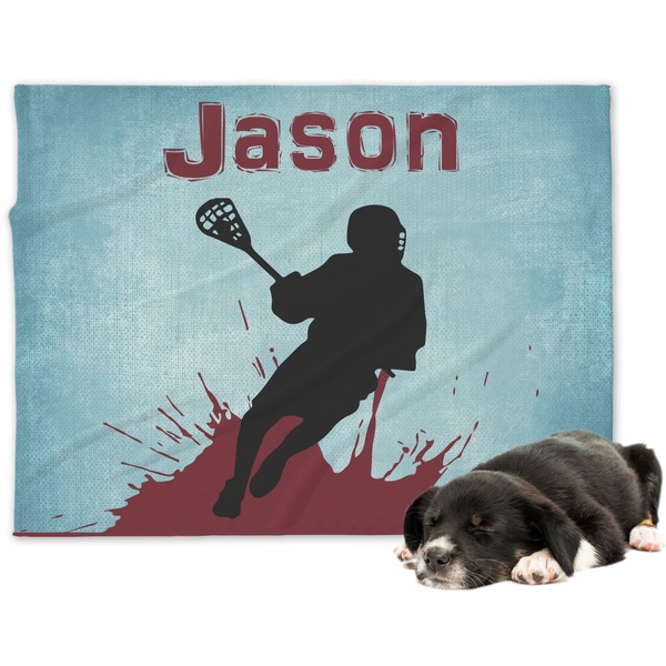 Custom Lacrosse Dog Blanket - Large (Personalized)